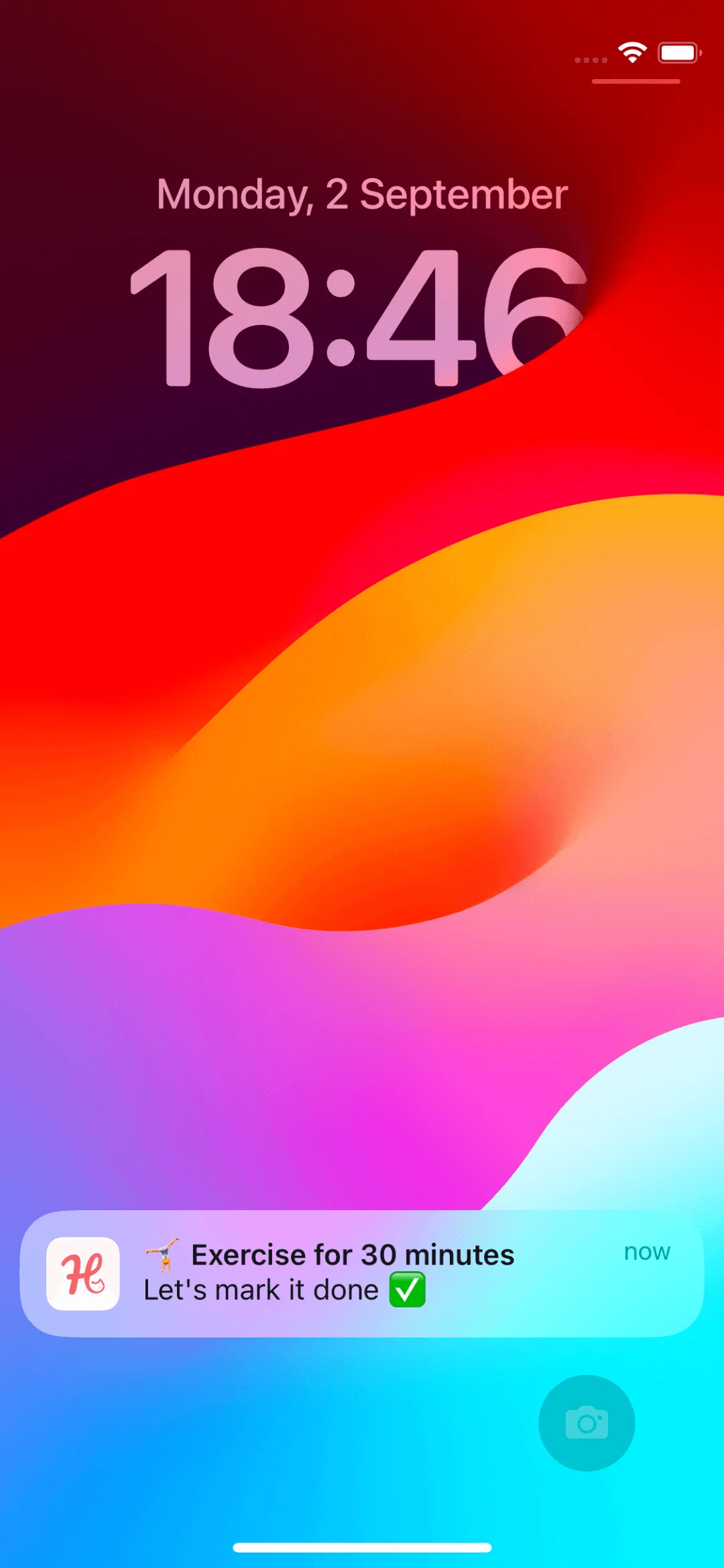 Screenshots of the Hizo app with motivational reminder.